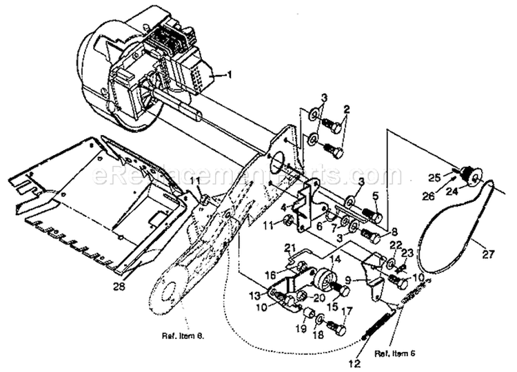 Engine And Drive Repair P Diagram and Parts List for 536884252  Craftsman Snow Blower