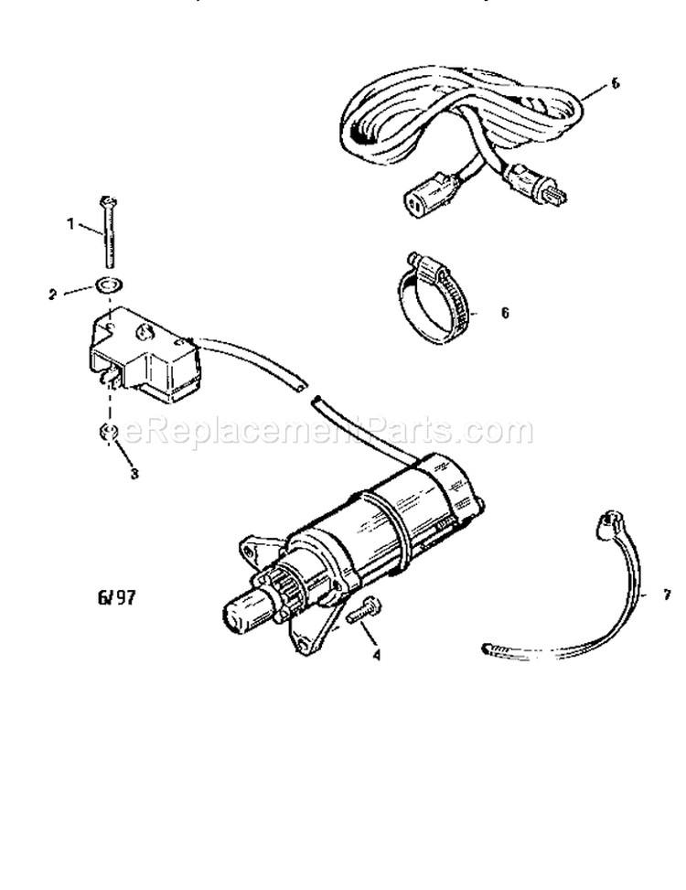 Starter Motor 88941 Diagram and Parts List for 536884320  Craftsman Snow Blower