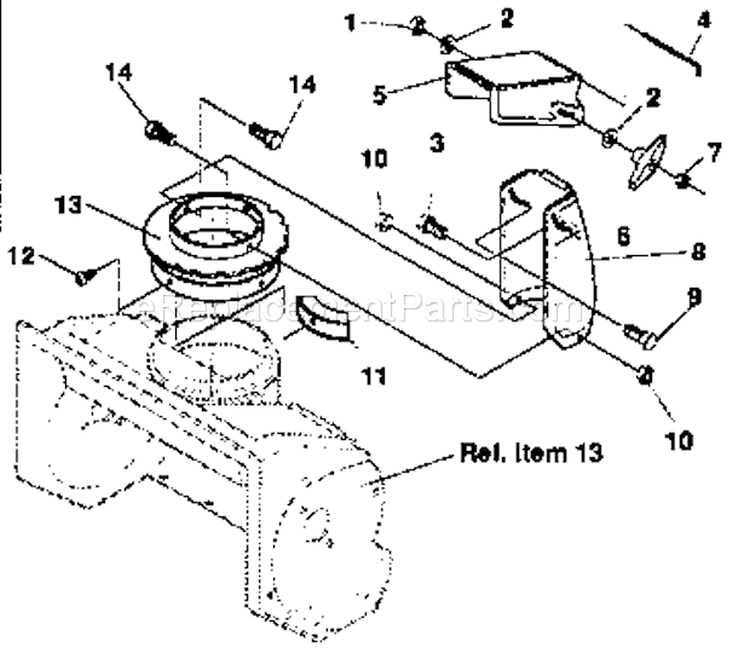 Discharge Chute Repair Pa Diagram and Parts List for 536884351  Craftsman Snow Blower