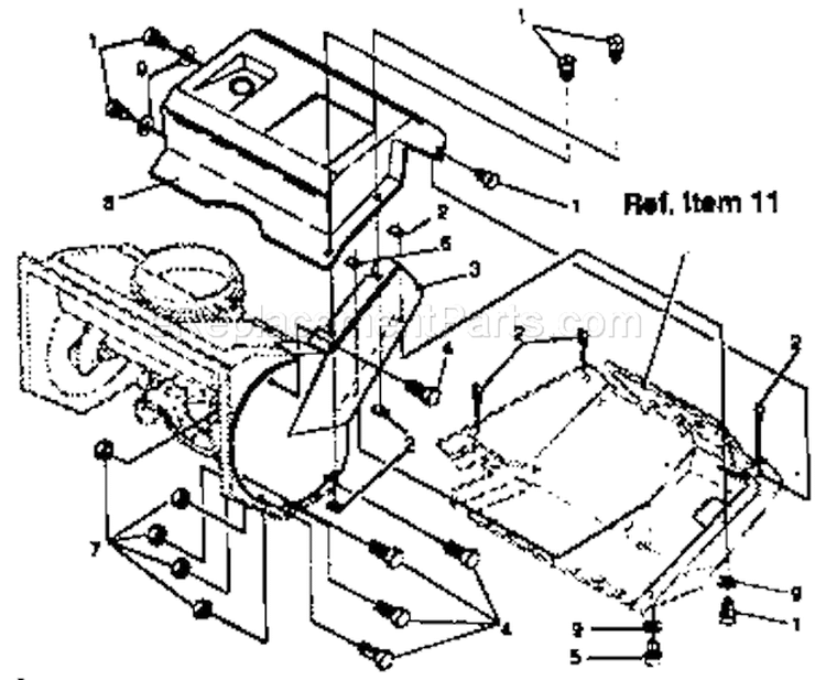 Belt Cover Repair Parts Diagram and Parts List for 536884351  Craftsman Snow Blower