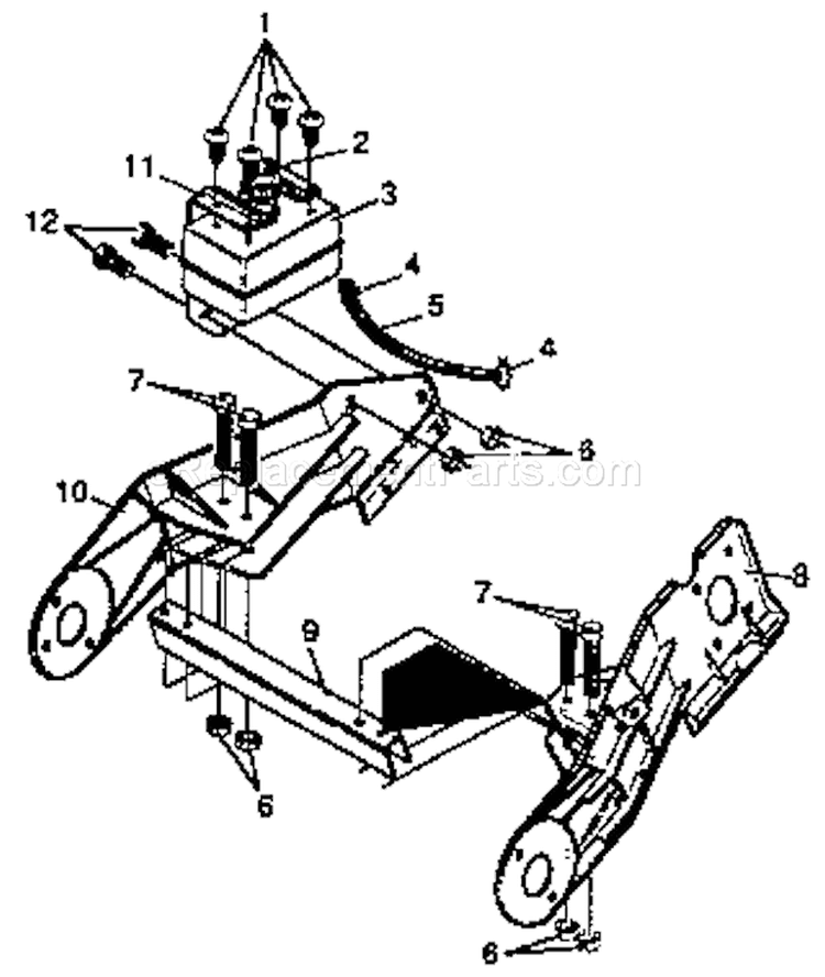 Frame Components Repair P Diagram and Parts List for 536884351  Craftsman Snow Blower