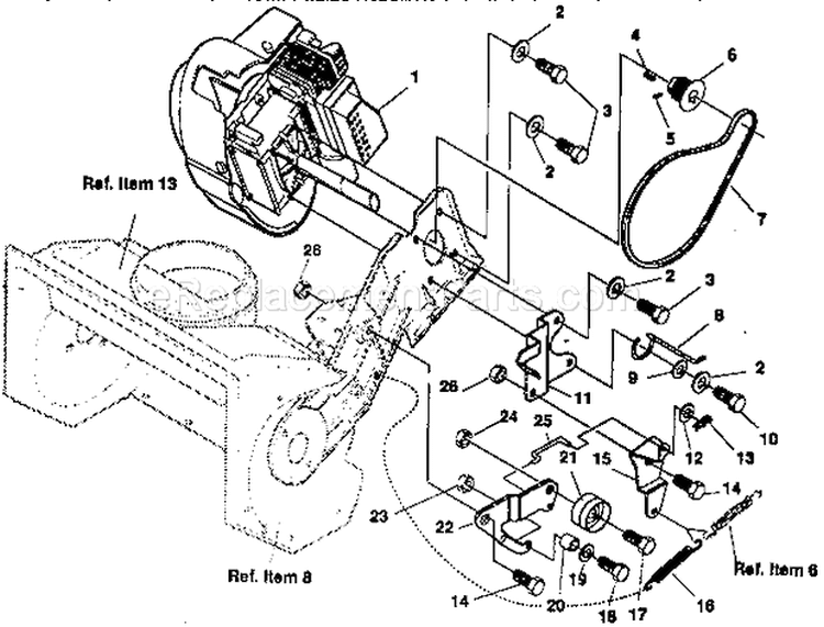 Engine And Drive Repair P Diagram and Parts List for 536884351  Craftsman Snow Blower