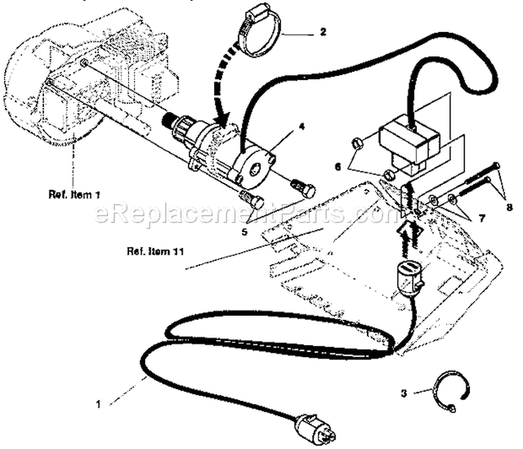 Electric Starter Repair P Diagram and Parts List for 536884351  Craftsman Snow Blower