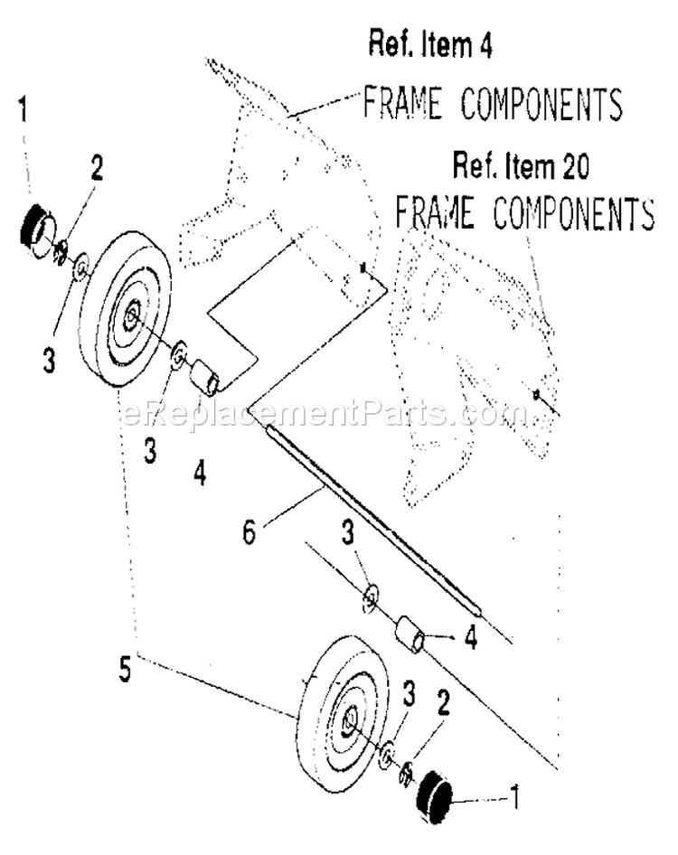 Wheel Diagram and Parts List for 536884431  Craftsman Snow Blower