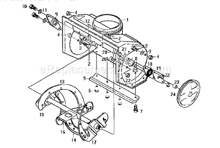 Auger Housing Diagram and Parts List for 536884580  Craftsman Snow Blower