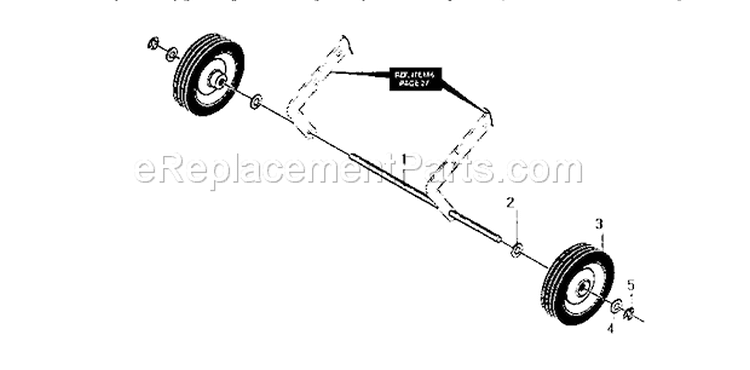 Wheel Assembly Diagram and Parts List for 536884580  Craftsman Snow Blower