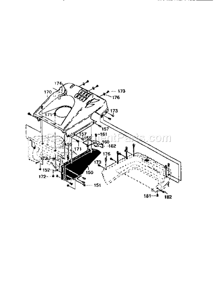 Belt Cover Assembly Diagram and Parts List for 536884581  Craftsman Snow Blower