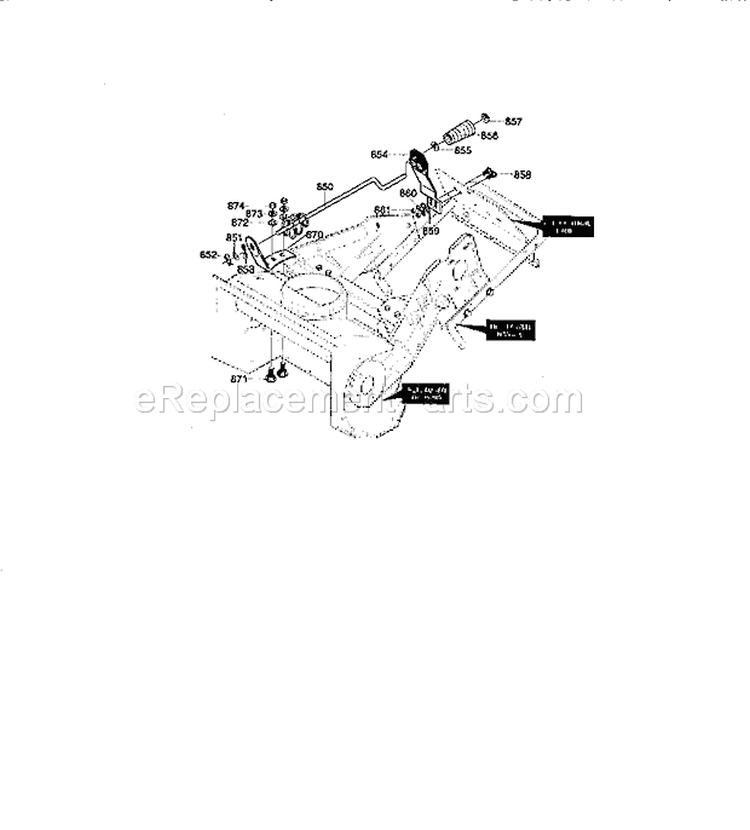 Chute Control Rod Assembl... Diagram and Parts List for 536884582  Craftsman Snow Blower