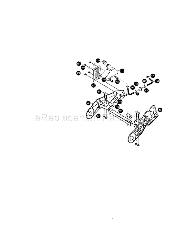 Frame Assembly Diagram and Parts List for 536884582  Craftsman Snow Blower