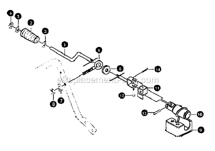 Chute_Control_Rod Diagram and Parts List for 536884780  Craftsman Snow Blower