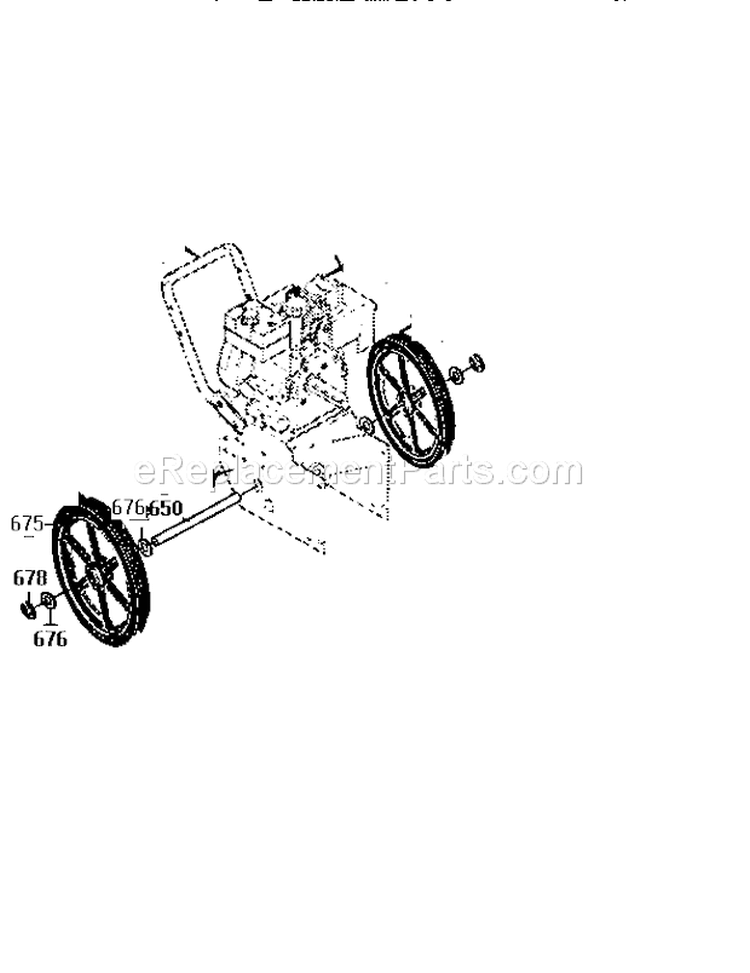 Wheels Assembly Diagram and Parts List for 536884781  Craftsman Snow Blower