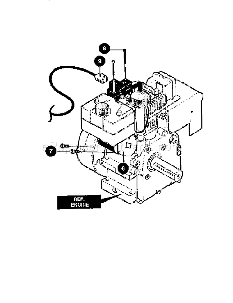 Electric Start Assembly Diagram and Parts List for 536884790  Craftsman Snow Blower