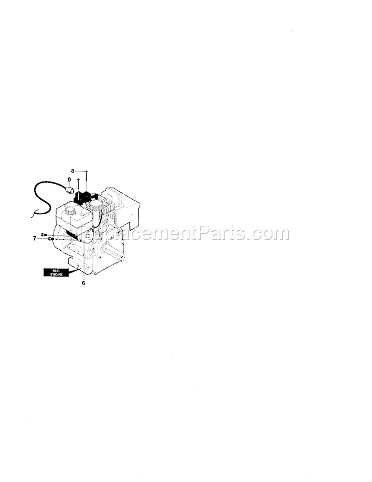 Electric Start Assembly Diagram and Parts List for 536884791  Craftsman Snow Blower