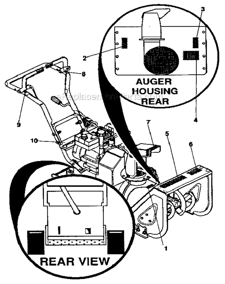 Shift_Yoke Diagram and Parts List for 536884821  Craftsman Snow Blower