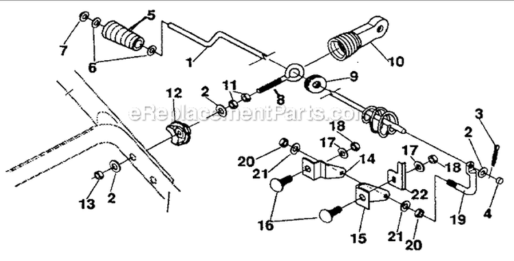 Chute_Control_Rod Diagram and Parts List for 536884821  Craftsman Snow Blower