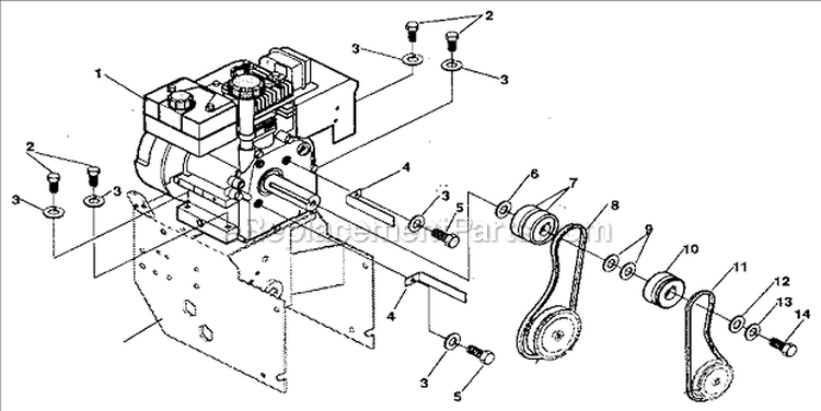 Engine_Components Diagram and Parts List for 536884821  Craftsman Snow Blower