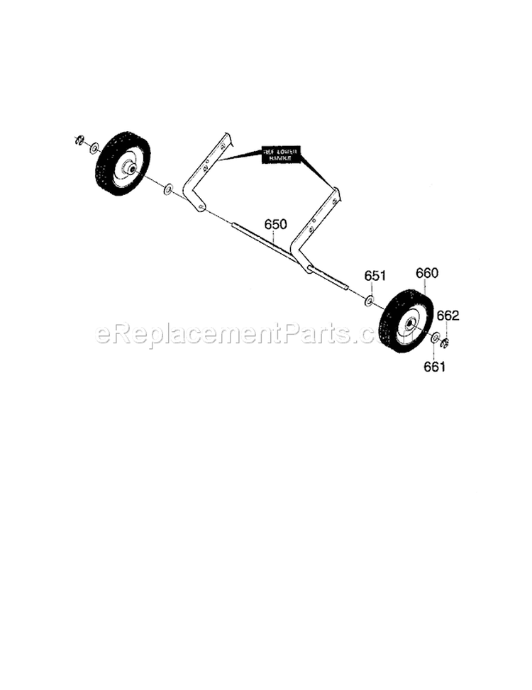 Wheels Diagram and Parts List for 536885190  Craftsman Snow Blower
