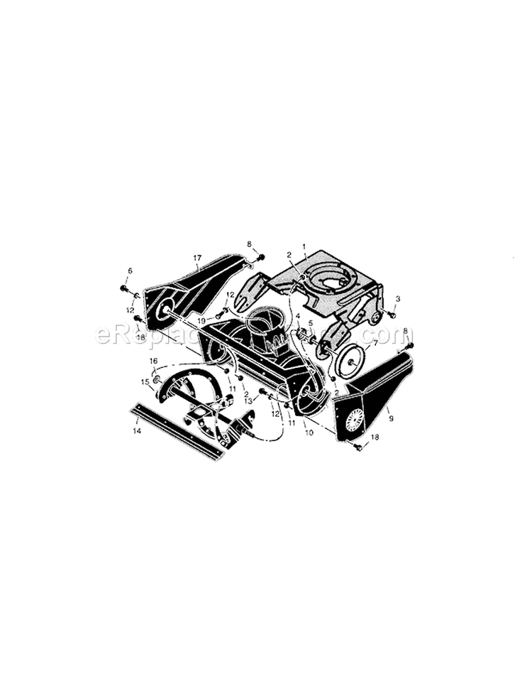 Auger_Components Diagram and Parts List for 536885200  Craftsman Snow Blower