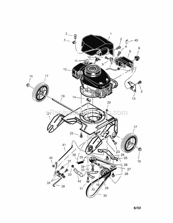 Page A Diagram and Parts List for 536885202  Craftsman Snow Blower