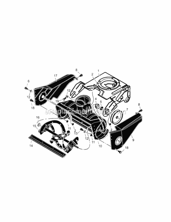 Page B Diagram and Parts List for 536885202  Craftsman Snow Blower