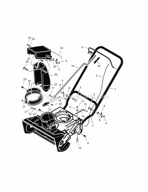 Page C Diagram and Parts List for 536885202  Craftsman Snow Blower