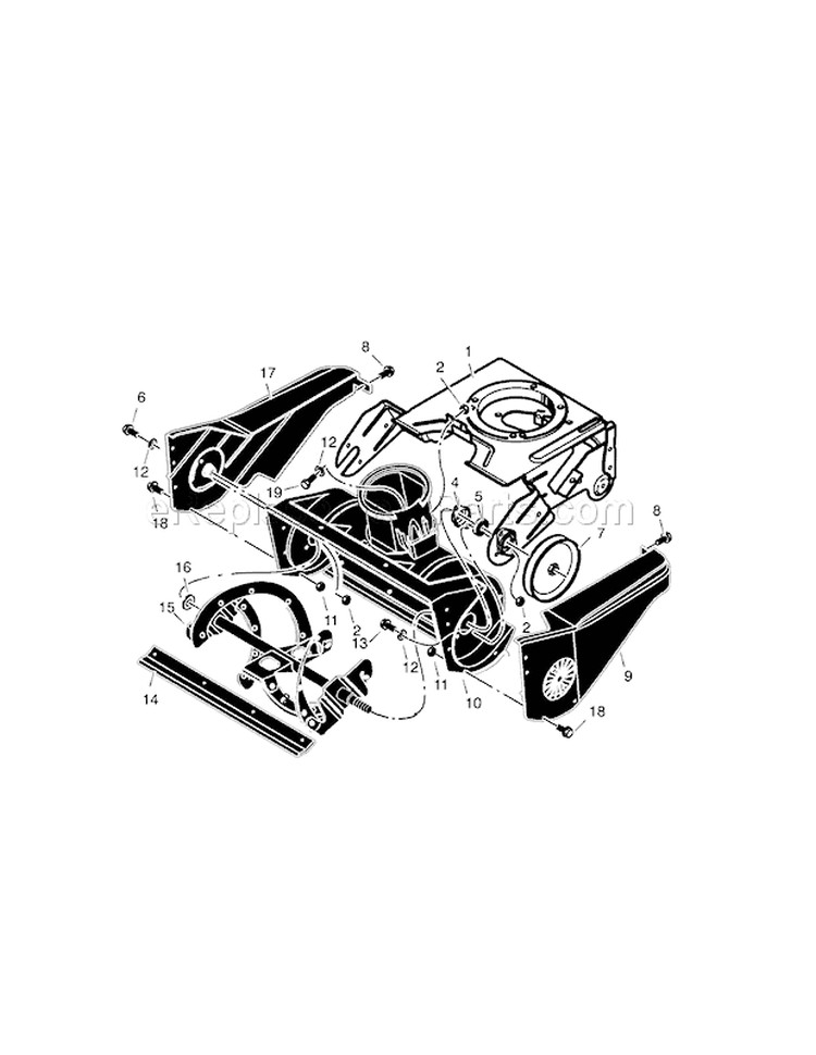Page B Diagram and Parts List for 536885203  Craftsman Snow Blower