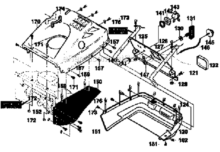 Belt Cover Assembly Diagram and Parts List for 536885210  Craftsman Snow Blower