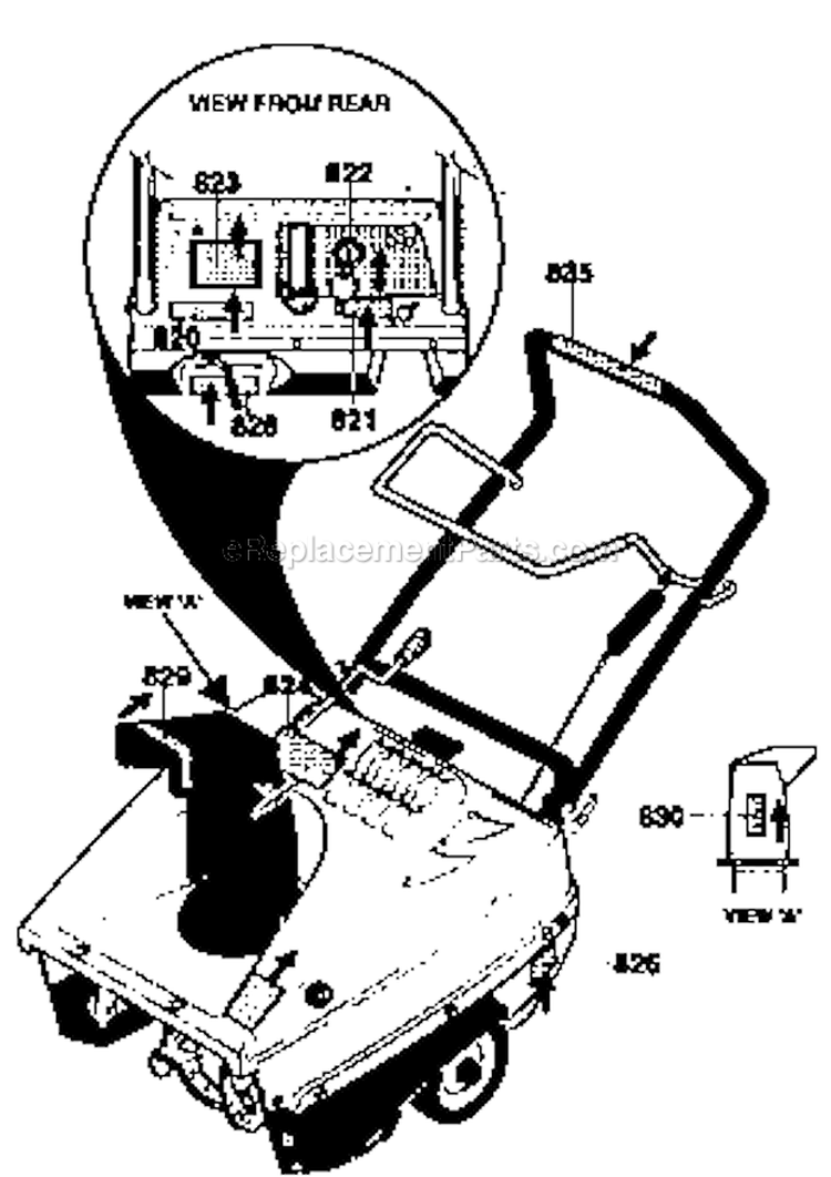Decals Diagram and Parts List for 536885210  Craftsman Snow Blower