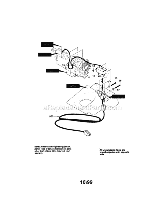 Page A Diagram and Parts List for 536885211  Craftsman Snow Blower