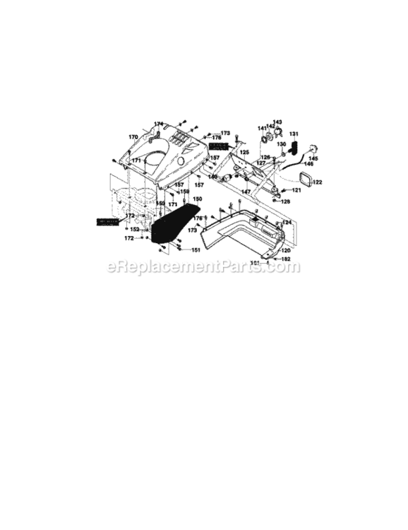 Page E Diagram and Parts List for 536885211  Craftsman Snow Blower