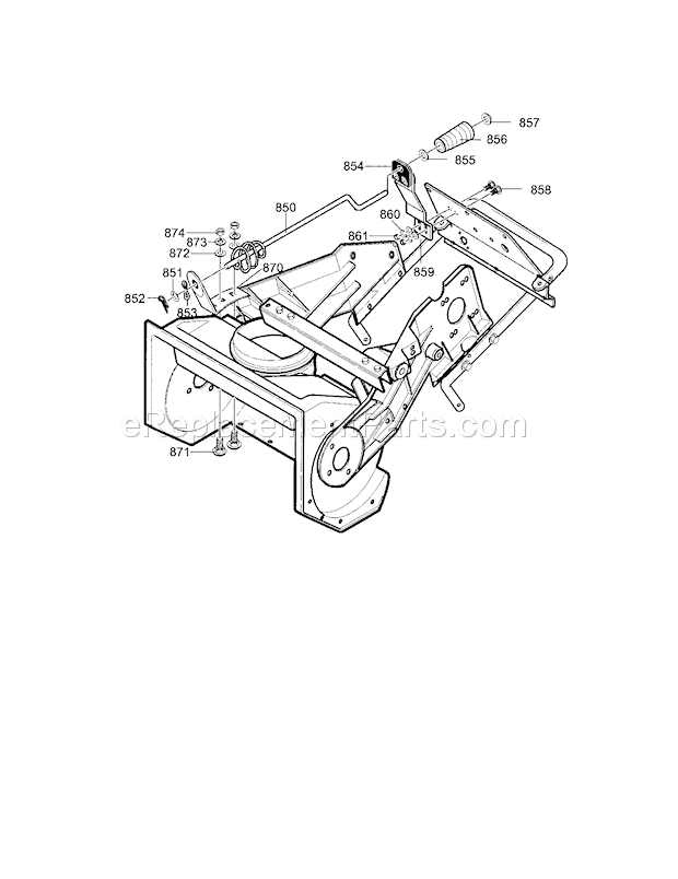 Chute_Rod_Assembly Diagram and Parts List for 536885212  Craftsman Snow Blower