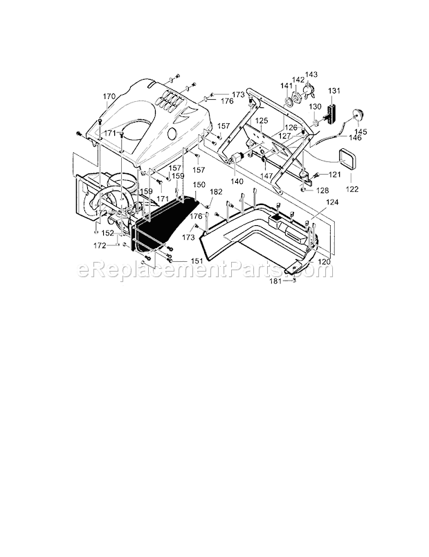 Top_Cover_Assembly Diagram and Parts List for 536885212  Craftsman Snow Blower