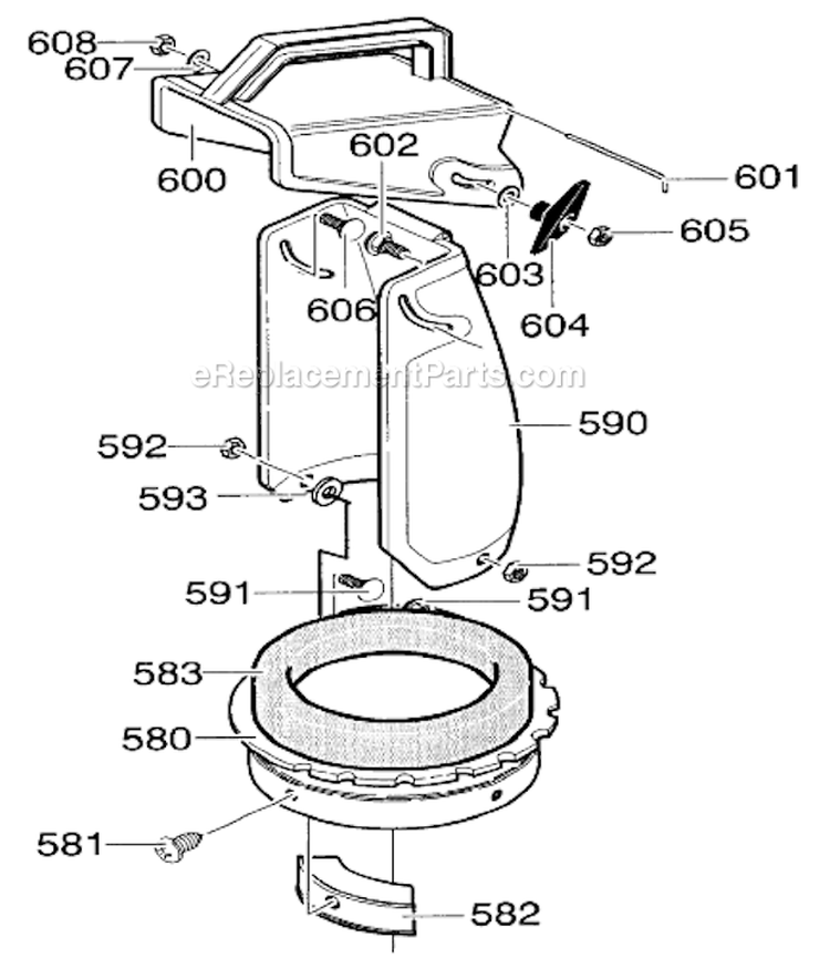 Discharge Chute Assembly Diagram and Parts List for 536885214  Craftsman Snow Blower