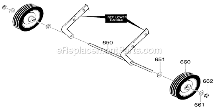 Wheel Assembly Diagram and Parts List for 536885214  Craftsman Snow Blower