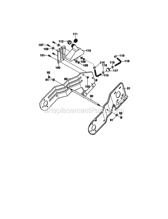 Page B Diagram and Parts List for 536885230  Craftsman Snow Blower