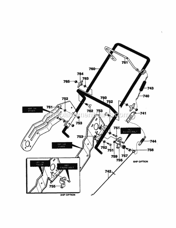 Page C Diagram and Parts List for 536885230  Craftsman Snow Blower