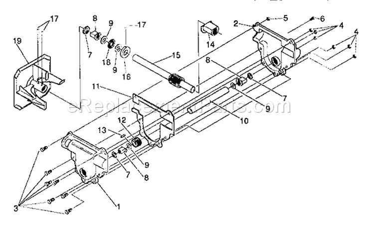 Gear Box Diagram and Parts List for 536885470  Craftsman Snow Blower