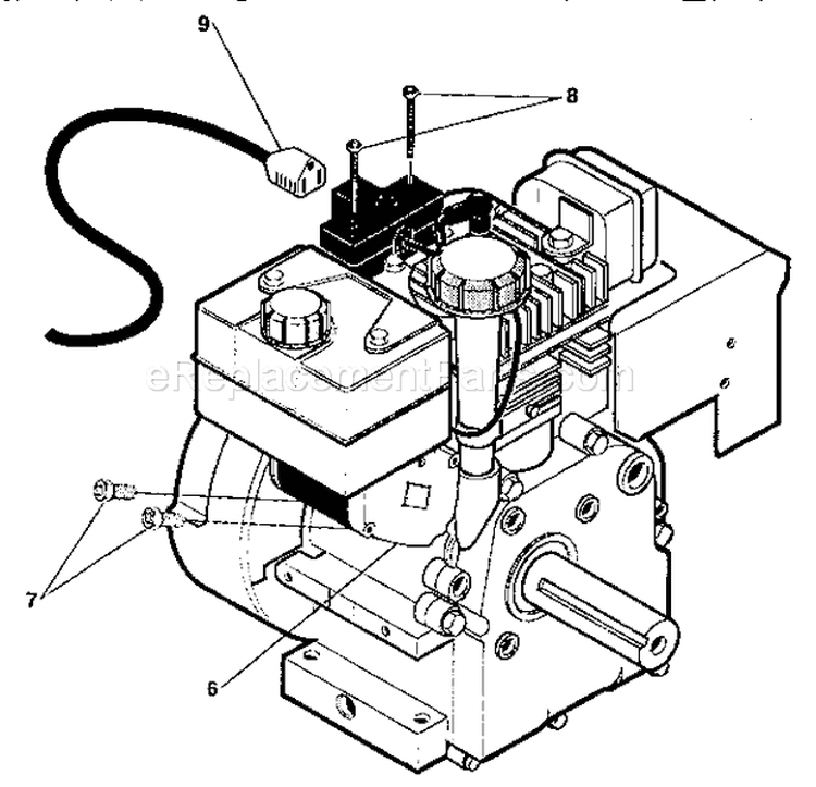 Electric Start Diagram and Parts List for 536885470  Craftsman Snow Blower