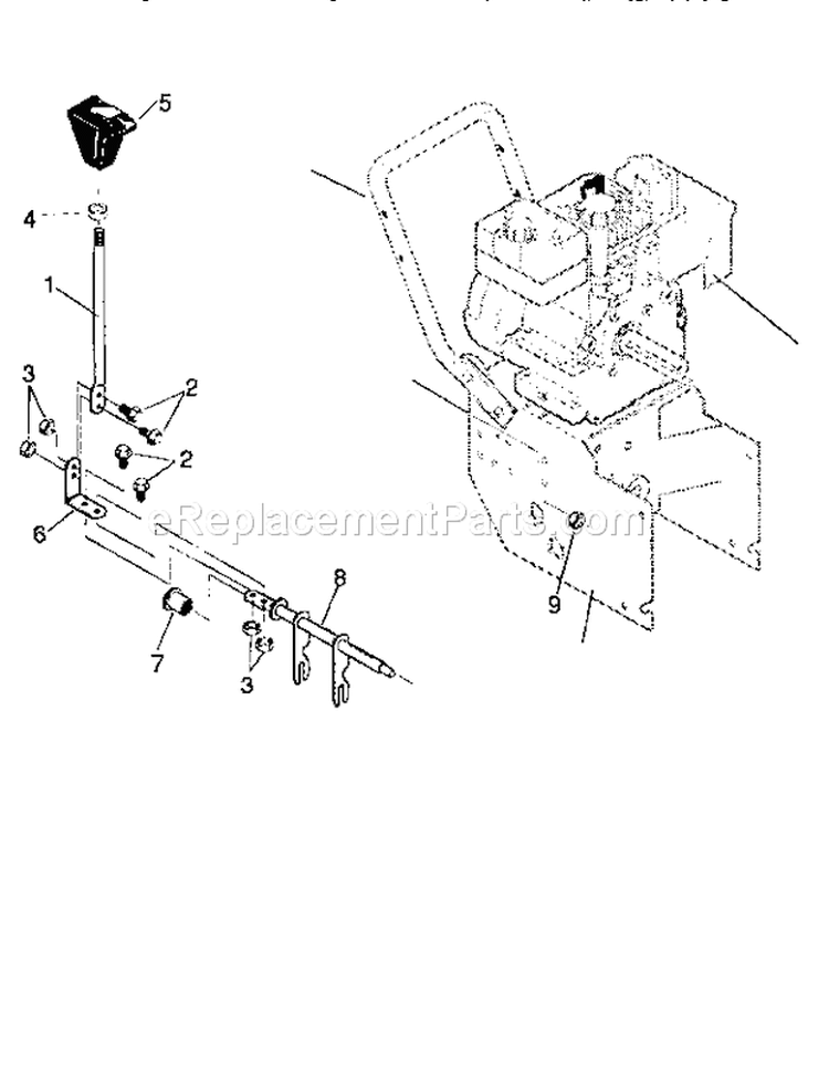 Shift Yoke Diagram and Parts List for 536885471  Craftsman Snow Blower