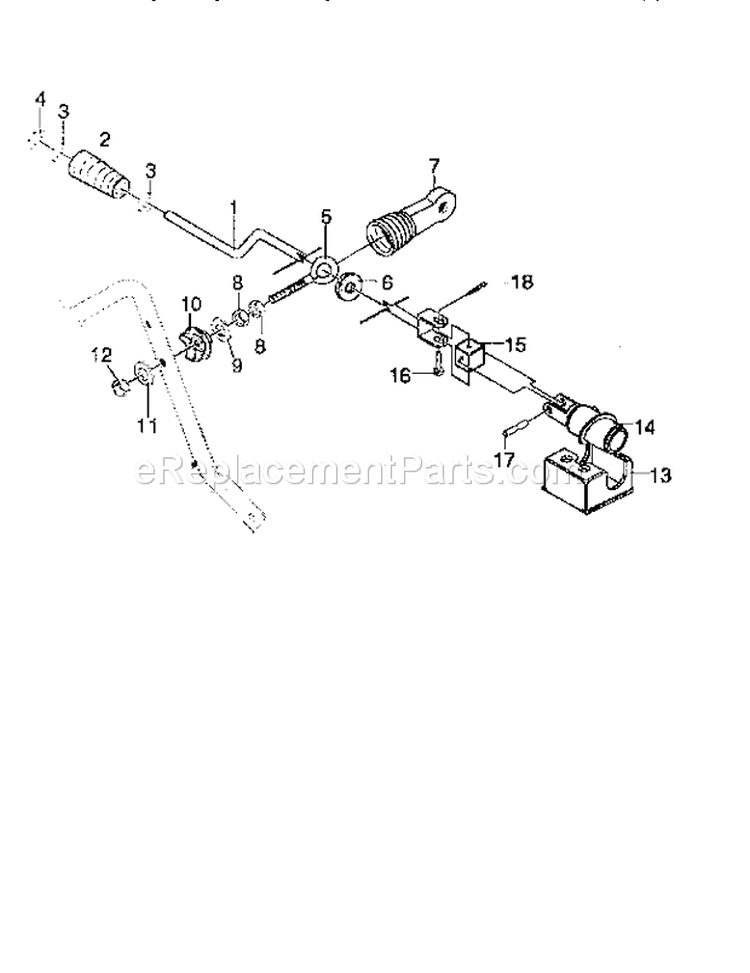 Chute Control Rod Diagram and Parts List for 536885471  Craftsman Snow Blower