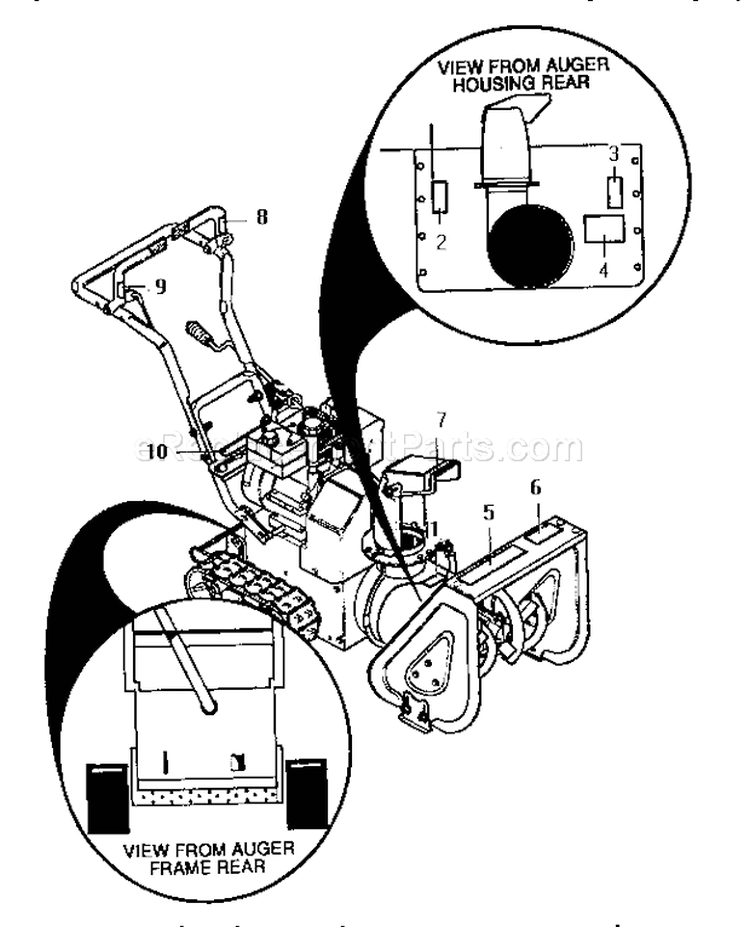 Decals Asm Diagram and Parts List for 536885472  Craftsman Snow Blower