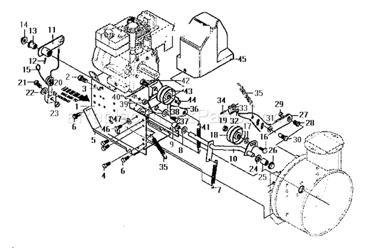 Frame Components Diagram and Parts List for 536885472  Craftsman Snow Blower