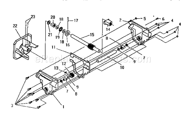 Gear Box Diagram and Parts List for 536885472  Craftsman Snow Blower