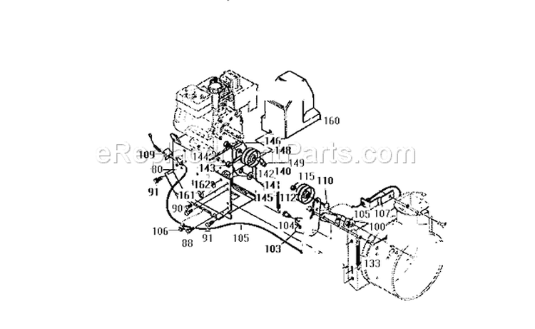 Frame Assembly Diagram and Parts List for 536885473  Craftsman Snow Blower