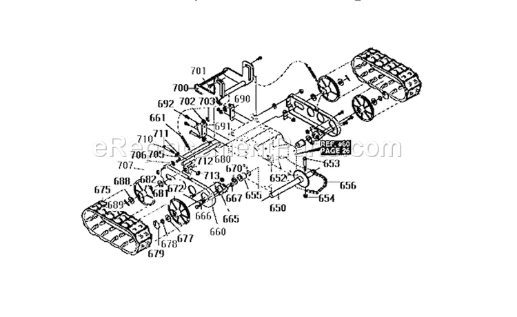 Track Assembly Diagram and Parts List for 536885473  Craftsman Snow Blower