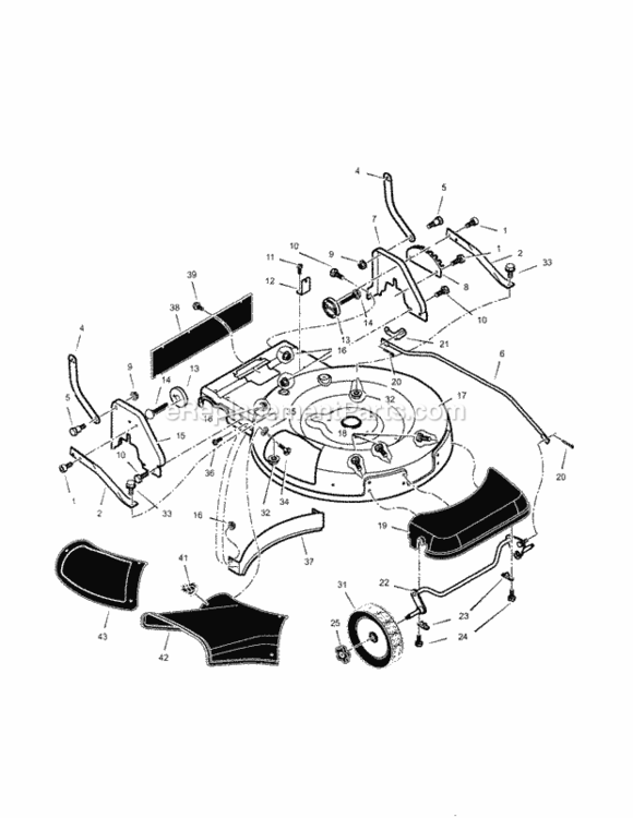 Page C Diagram and Parts List for 536885601  Craftsman Lawn Mower