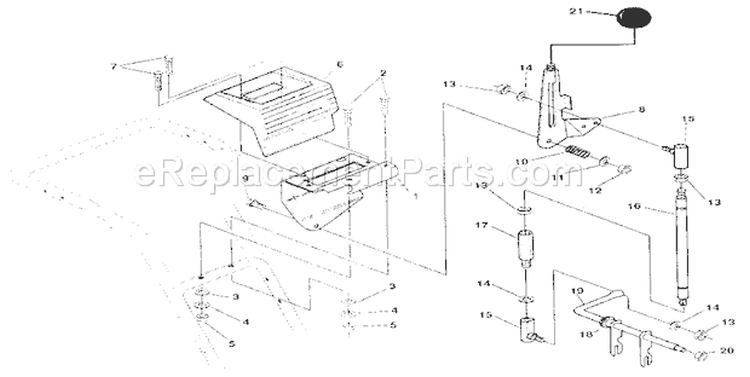 Control Panel Diagram and Parts List for 536885921  Craftsman Snow Blower