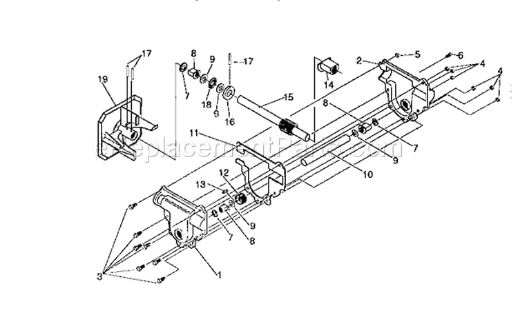 Gear Case Diagram and Parts List for 536886110  Craftsman Snow Blower