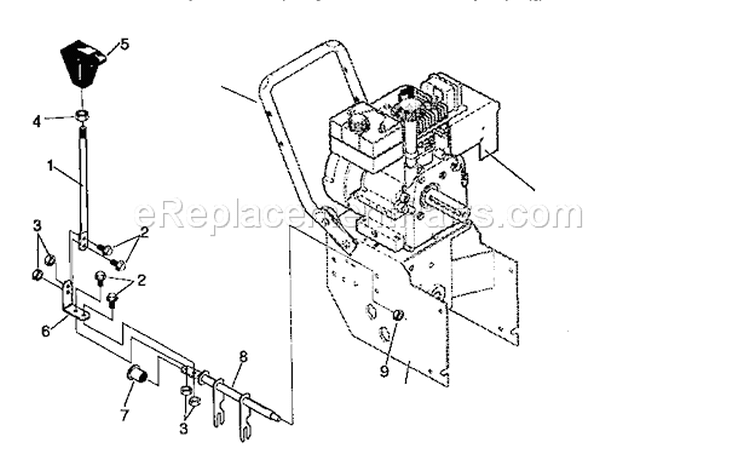 Shift Yoke Diagram and Parts List for 536886110  Craftsman Snow Blower