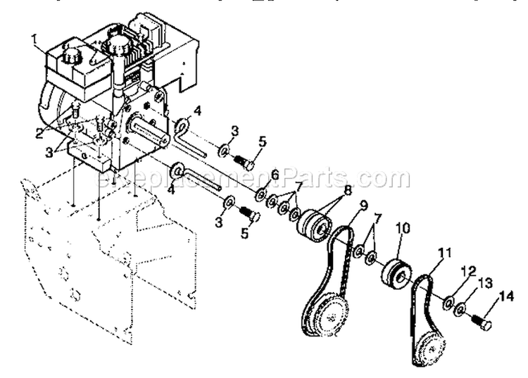 Engine Components Repair Diagram and Parts List for 536886120  Craftsman Snow Blower
